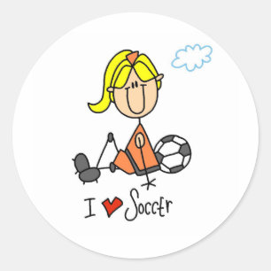 Ik hou van voetbal stick figuur Sticker