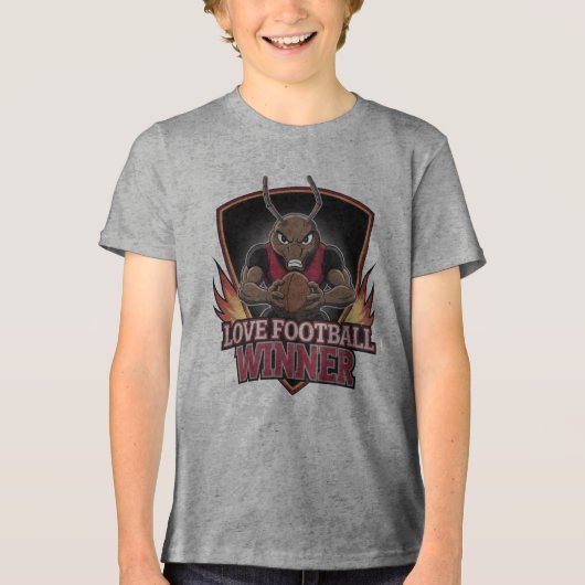 Ik hou van voetbal Tri-Blend shirt (Voorkant)