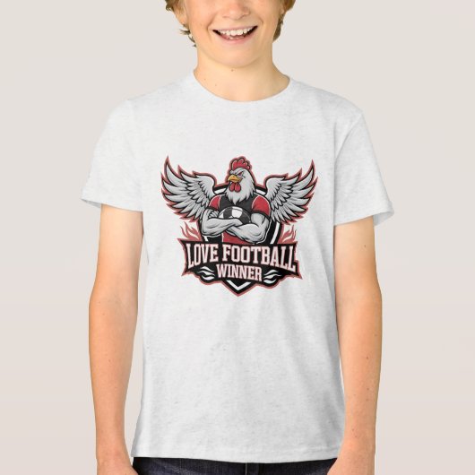 Ik hou van voetbal  Tri-Blend shirt (Voorkant)