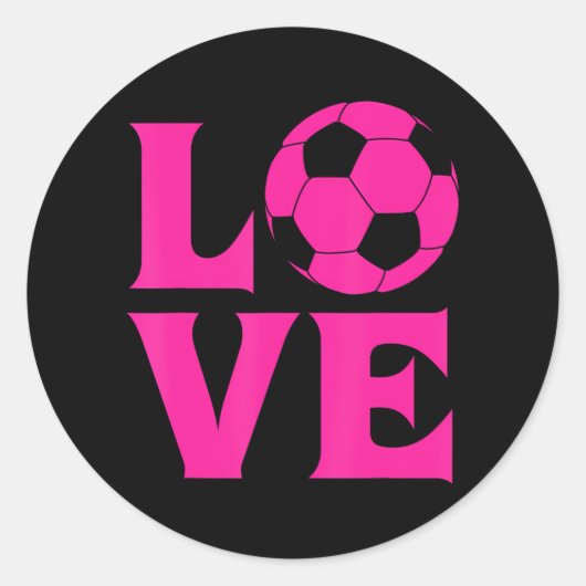 Ik hou van voetbal voor en ronde sticker (Voorkant)
