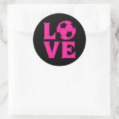 Ik hou van voetbal voor en ronde sticker (Tas)