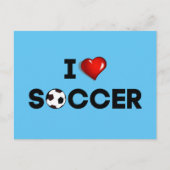 Ik hou van Voetbal, zwarte tekst met rood hart Briefkaart (Voorkant)