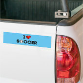 Ik hou van Voetbal, zwarte tekst met rood hart Bumpersticker (Op Truck)