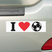 Ik hou van voetbalicoon bumpersticker (Op auto)