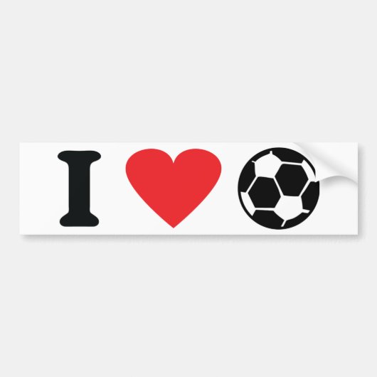 Ik hou van voetbalicoon bumpersticker (Voorkant)