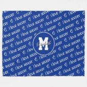 Ik hou van voetbaltypografische patronen IEDERE kl Fleece Deken (Voorkant (Horizontaal))