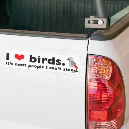 Ik hou van vogels bumpersticker (Op Truck)