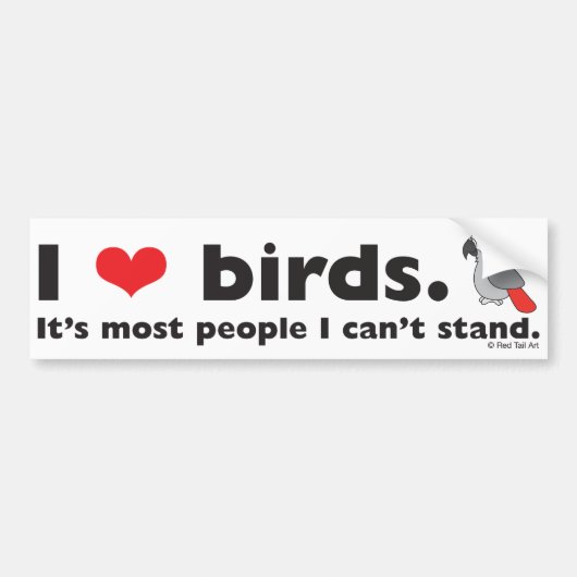 Ik hou van vogels bumpersticker (Voorkant)