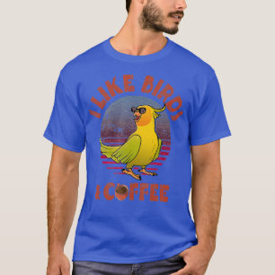 Ik hou van vogels en koffie Funny Parrot T-shirt