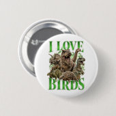 Ik hou van vogels ronde button 5,7 cm (Voorkant /achterkant)