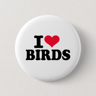 Ik hou van vogels ronde button 5,7 cm