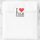 Ik hou van volksverhalen vierkante sticker (Tas)