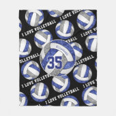 Ik hou van volleybal blauwe grijze teamkleuren mei fleece deken (Voorkant)