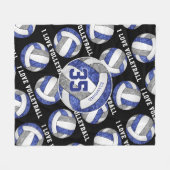 Ik hou van volleybal blauwe grijze teamkleuren mei fleece deken (Voorkant (Horizontaal))