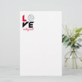 Ik hou van volleybal briefpapier (Staand voorkant)