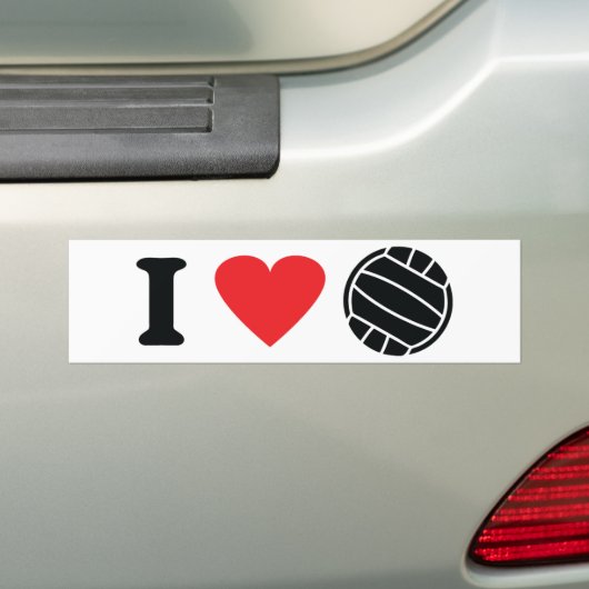 Ik hou van volleybal bumpersticker (Op auto)