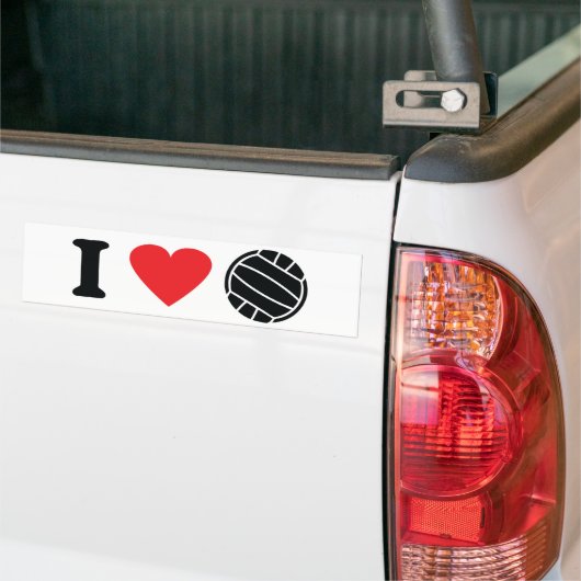 Ik hou van volleybal bumpersticker (Op Truck)