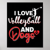 Ik hou van volleybal en honden poster (Voorkant)
