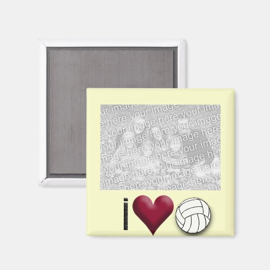 ik hou van volleybal FOTO MAGNEET (Voorkant / Achterkant)