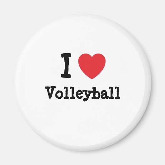 Ik hou van Volleybal hart op maat gepersonaliseerd Magneet (Voorkant)