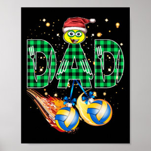 Ik hou van volleybal in hart volleybal Xmas volley Poster