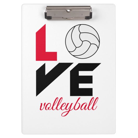 Ik hou van volleybal klembord (Voorkant)