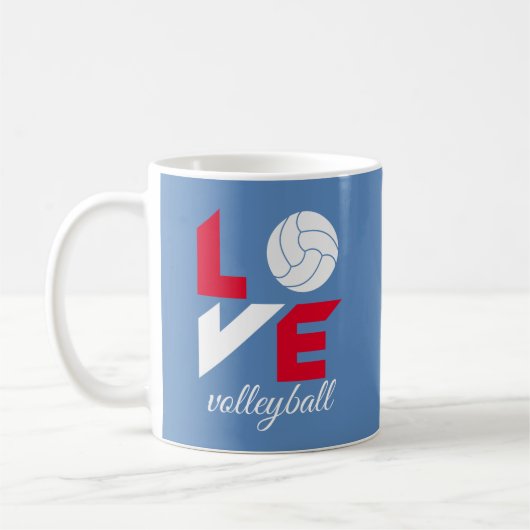 Ik hou van volleybal koffiemok (Links)