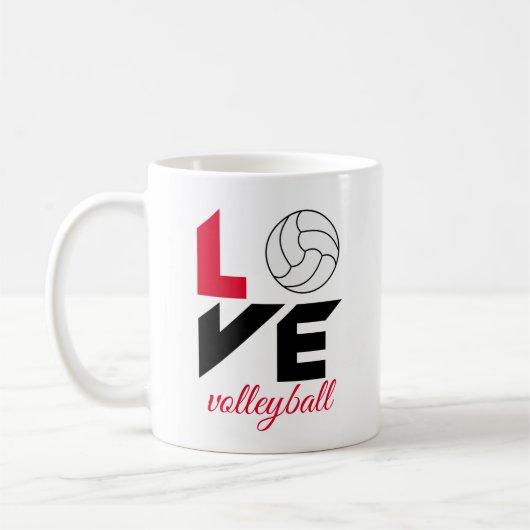 Ik hou van volleybal koffiemok (Links)