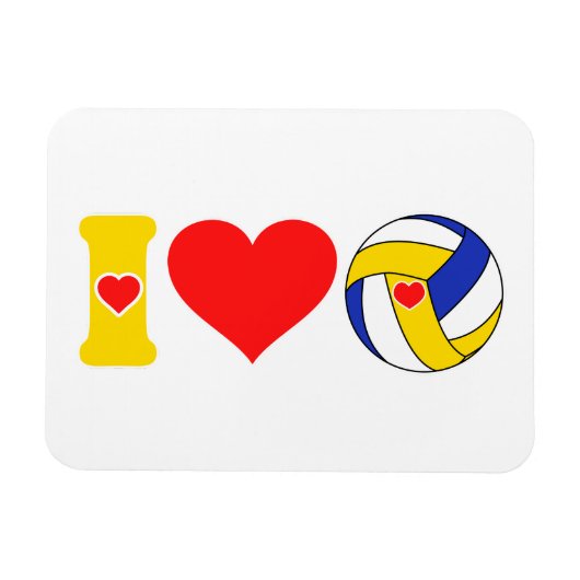 Ik hou van volleybal magneet (Horizontaal)