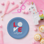 Ik hou van volleybal papieren bordje (Feest)