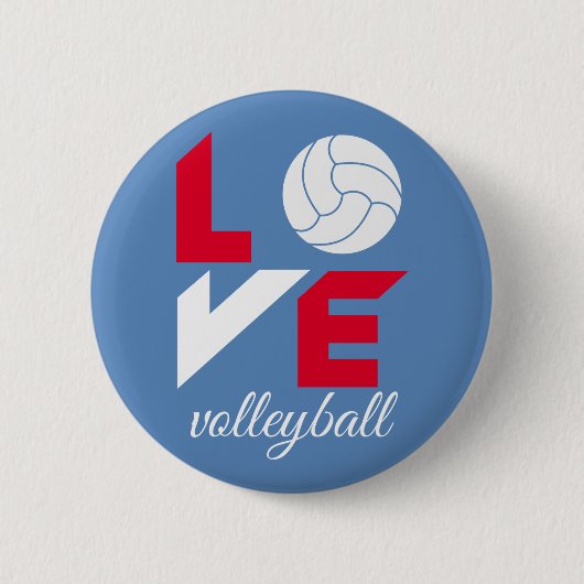 Ik hou van volleybal ronde button 5,7 cm (Voorkant)