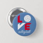 Ik hou van volleybal ronde button 5,7 cm (Voorkant /achterkant)