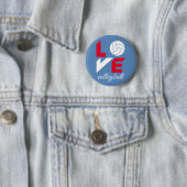 Ik hou van volleybal ronde button 5,7 cm (In situ)