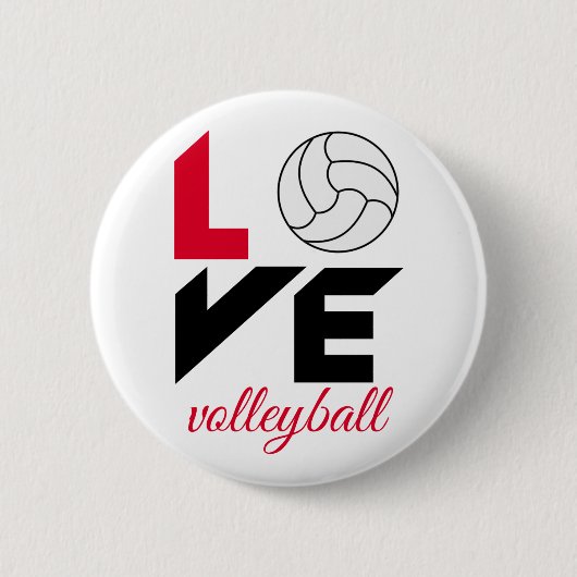 Ik hou van volleybal ronde button 5,7 cm (Voorkant)
