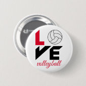 Ik hou van volleybal ronde button 5,7 cm (Voorkant /achterkant)