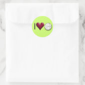 Ik hou van volleybal ronde sticker (Tas)