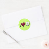 Ik hou van volleybal ronde sticker (Envelop)