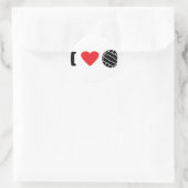 Ik hou van volleybal ronde sticker (Tas)