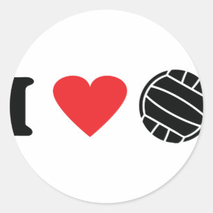 Ik hou van volleybal ronde sticker