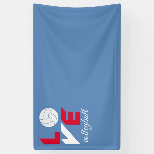Ik hou van volleybal spandoek (Verticaal)