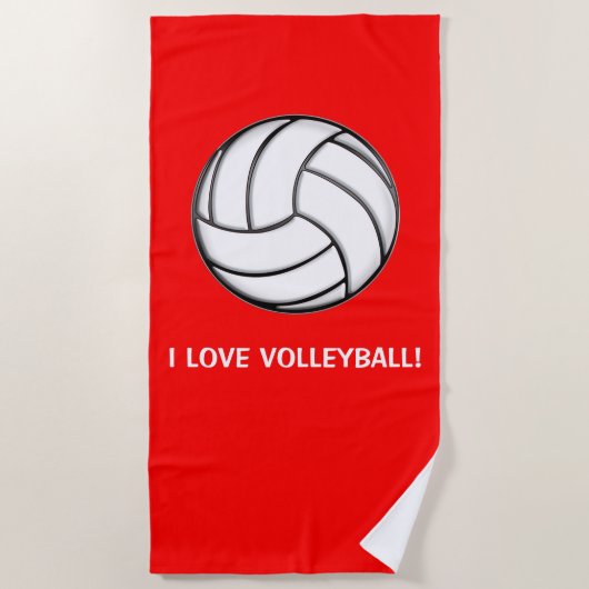 Ik hou van Volleybal! Strandlaken (Voorkant)