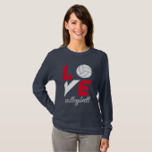 Ik hou van volleybal t-shirt (Voorkant volledig)
