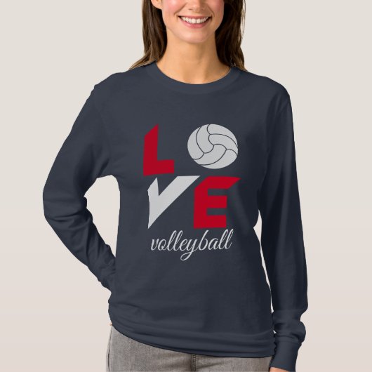 Ik hou van volleybal t-shirt (Voorkant)