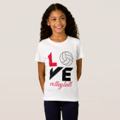 Ik hou van volleybal t-shirt (Voorkant volledig)