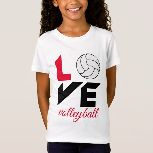 Ik hou van volleybal t-shirt (Voorkant)