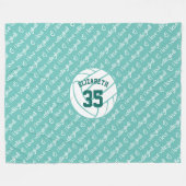 Ik hou van volleybal typografie patroon elke kleur fleece deken (Voorkant (Horizontaal))