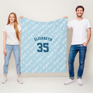 Ik hou van volleybal typografie patroon elke kleur fleece deken