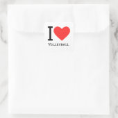 Ik hou van volleybal vierkante sticker (Tas)