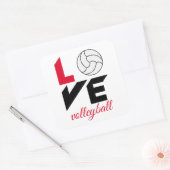 Ik hou van volleybal vierkante sticker (Envelop)