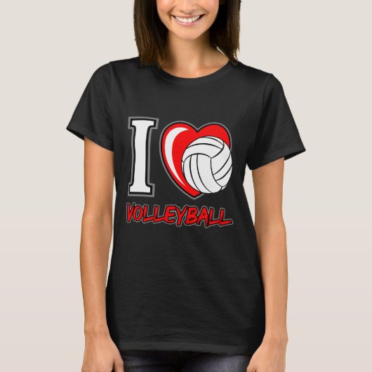 Ik hou van volleybal - volleybalslogans en aanhali t-shirt (Voorkant)